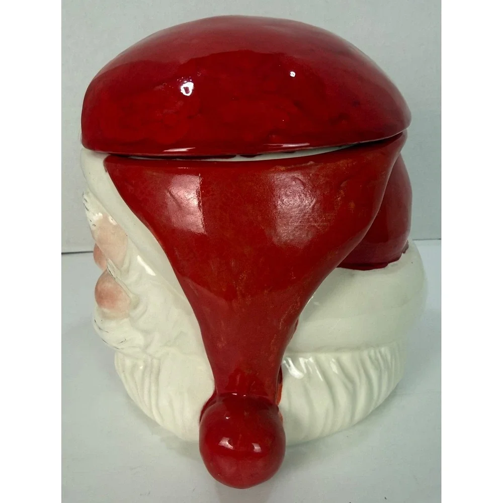 Vtg 50s Jamar Mallory Ceramic Studio Santa Claus Large Cookie Jar MCM Inscribed